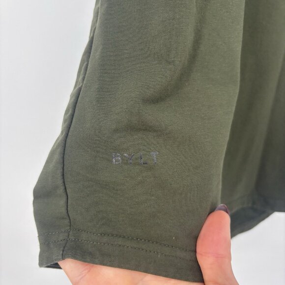 BYLT Premium Basics Drop Cut Tank Top Men Size XL Army Green Lifting Gym - Picture 3 of 8